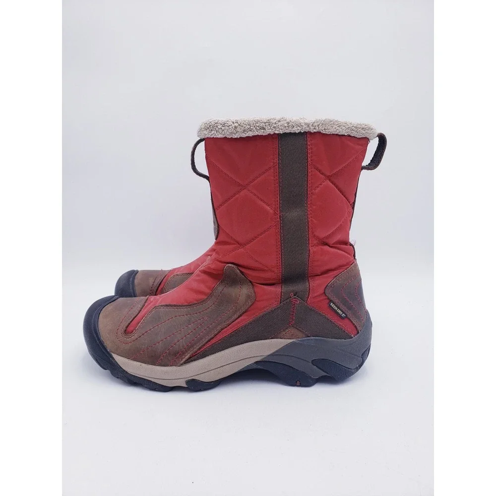 KEEN Betty‎ Waterproof Quilted Winter Snow Boots Fleece Lined Red Size 10.5